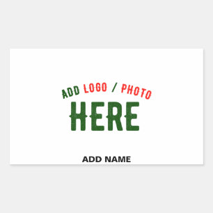 PEGATINA RECTANGULAR PERSONALIZABLE MODERNO ESTILO BLANCO VERIFICADO MA