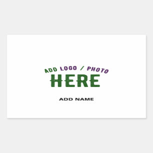 PEGATINA RECTANGULAR PERSONALIZABLE MODERNO ESTILO BLANCO VERIFICADO MA