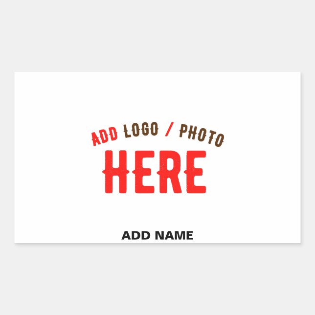 PEGATINA RECTANGULAR PERSONALIZABLE MODERNO ESTILO BLANCO VERIFICADO MA (Anverso)