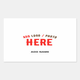 PEGATINA RECTANGULAR PERSONALIZABLE MODERNO ESTILO BLANCO VERIFICADO MA