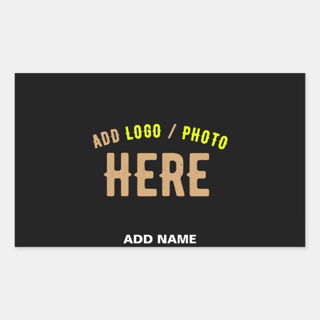 PEGATINA RECTANGULAR PERSONALIZABLE MODERNO ESTILO NEGRO VERIFICADO MAR (Anverso)