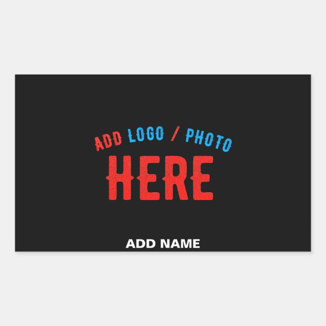 PEGATINA RECTANGULAR PERSONALIZABLE MODERNO ESTILO NEGRO VERIFICADO MAR (Anverso)