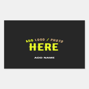 PEGATINA RECTANGULAR PERSONALIZABLE MODERNO ESTILO NEGRO VERIFICADO MAR