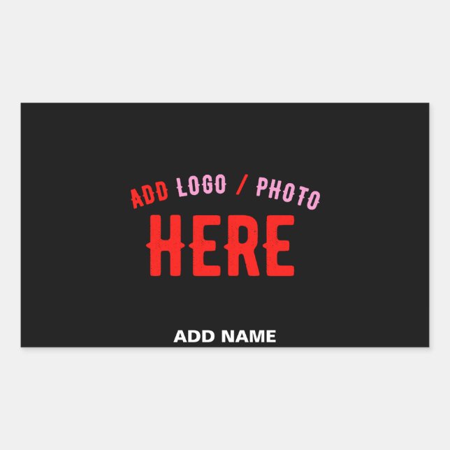PEGATINA RECTANGULAR PERSONALIZABLE MODERNO ESTILO NEGRO VERIFICADO MAR (Anverso)