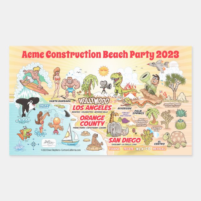 Pegatina Rectangular Personalizable SoCal (Anverso)