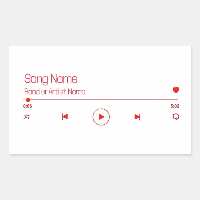 Pegatina Rectangular Personalizable tu música favorita (Anverso)