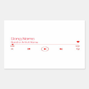 Pegatina Rectangular Personalizable tu música favorita