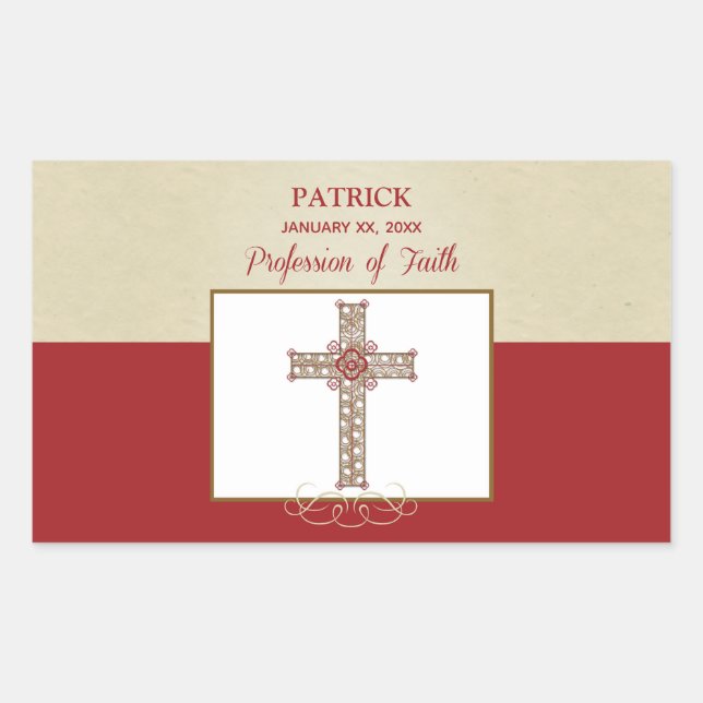 Pegatina Rectangular Personalización, bendiciones de RCIA en profesión  (Anverso)