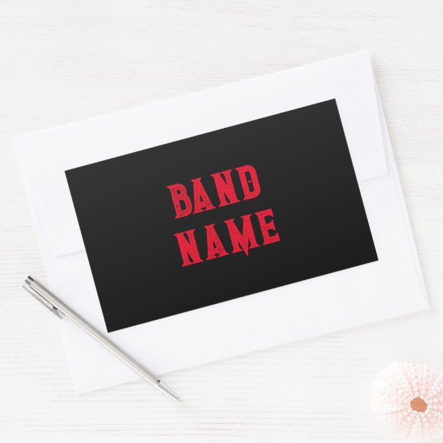 Pegatina Rectangular Personalizado Band Merch (Sobre)