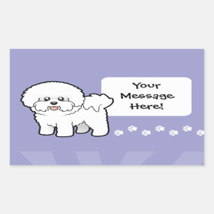 Pegatina Rectangular Personalizado Bichon Frise