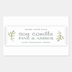 Pegatina Rectangular PERSONALIZADO blanco de la vara de soja casera XL 