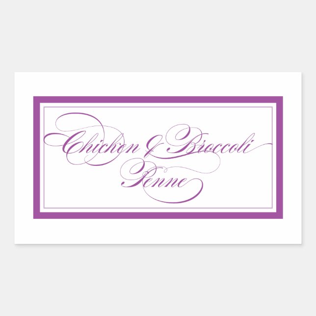 Pegatina Rectangular Personalizado_Chicken & Broccoli Penne (Anverso)
