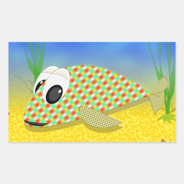 Pegatina Rectangular Personalizado Cute (Anverso)