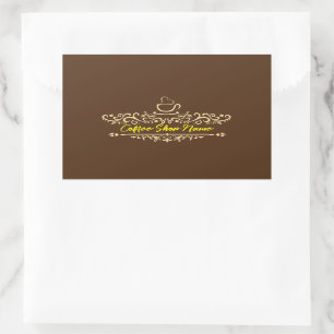 Pegatina Rectangular Personalizado de bienvenida para café casero moder
