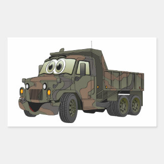 Pegatina Rectangular Personalizado de camiones de volcado militar