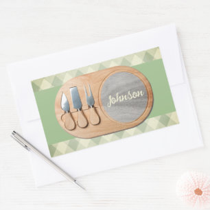 Pegatina Rectangular Personalizado de Cheeseboard Charcuterie personali