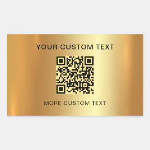 Pegatina Rectangular Personalizado de código QR escaneado Texto elegant