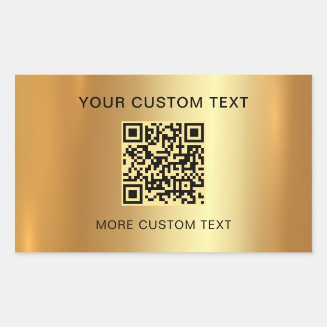 Pegatina Rectangular Personalizado de código QR escaneado Texto elegant (Anverso)