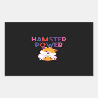 Pegatina Rectangular Personalizado de Hamster Power Cute Hamster