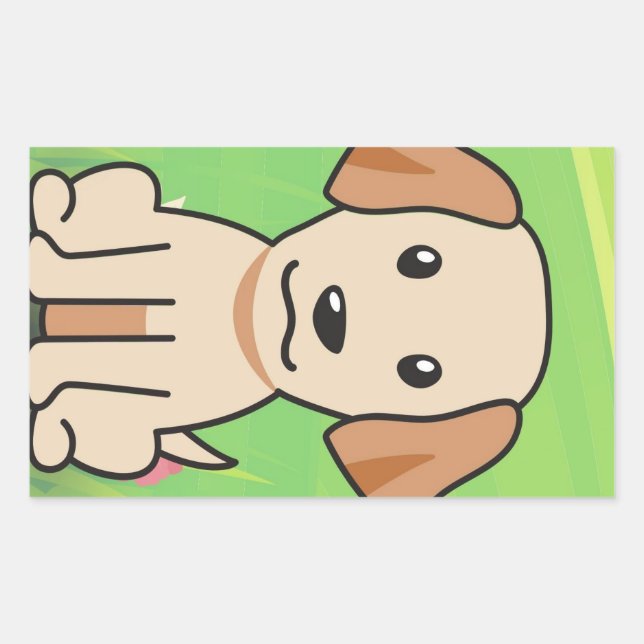 Pegatina Rectangular personalizado de laboratorio amarillo (Anverso)