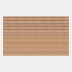 Pegatina Rectangular Personalizado de madera de moda Naturaleza Blank P