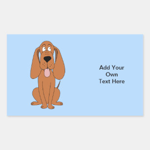 Pegatina Rectangular Personalizado de Perro Marrón. Hound.