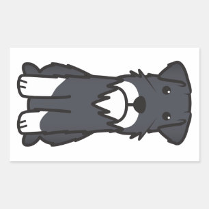 Pegatina Rectangular Personalizado de perro Schnauzer en miniatura