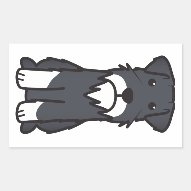 Pegatina Rectangular Personalizado de perro Schnauzer en miniatura (Anverso)
