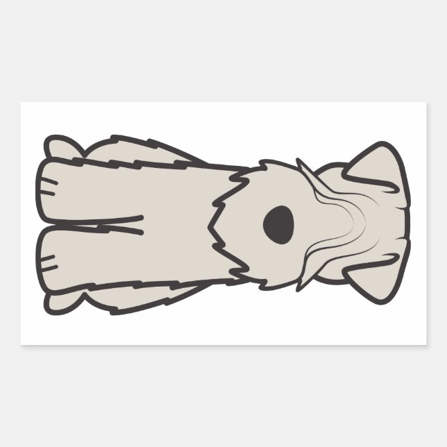 Pegatina Rectangular Personalizado de Perro Terrier de Ruedas Recubiert (Anverso)