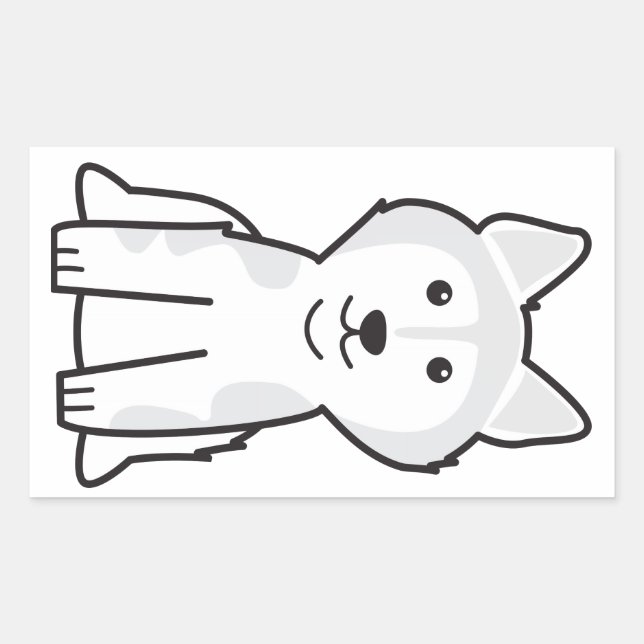 Pegatina Rectangular Personalizado de Perros de Alaskan Malamute (Anverso)