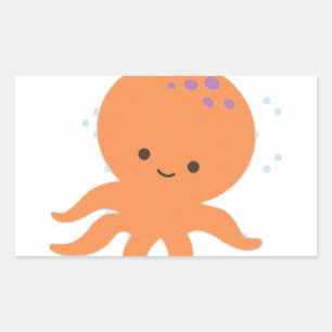 Pegatina Rectangular Personalizado de pulpo cutáneo