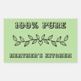 Pegatina Rectangular Personalizado de texto y plantilla de nombre perso