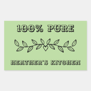 Pegatina Rectangular Personalizado de texto y plantilla de nombre perso