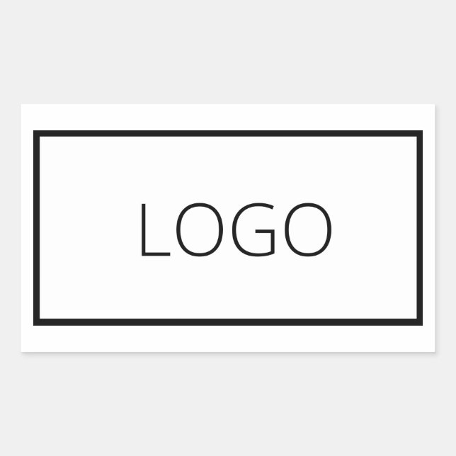Pegatina Rectangular Personalizado Empresa con logotipo comercial (Anverso)