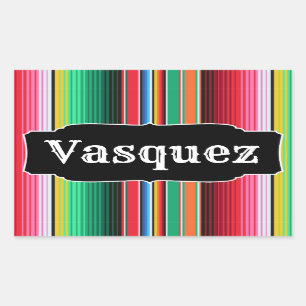 Pegatina Rectangular Personalizado español Serape Mexicano Personalizad