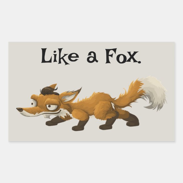 Pegatina Rectangular Personalizado Fox inteligente - Diseño "Como un Fo (Anverso)
