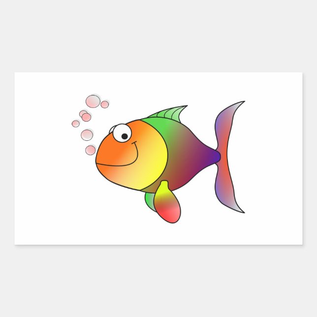 Pegatina Rectangular Personalizado Goldfish (Anverso)