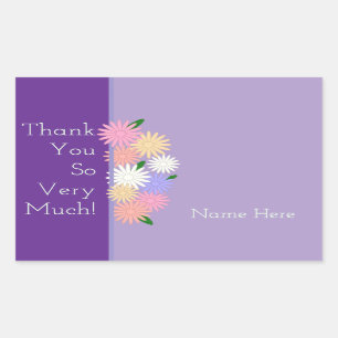 Pegatina Rectangular Personalizado Gracias A La Flor De Daisy De Color 