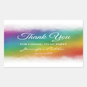 Pegatina Rectangular Personalizado Gracias Plantilla De Texto Caligrafi