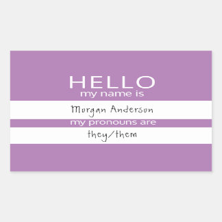 Pegatina Rectangular Personalizado HOLA Mi Nombre Pronouns Es Badge