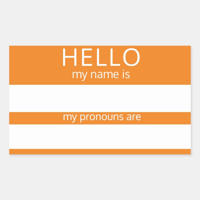 Pegatina Rectangular Personalizado HOLA Mi Nombre Pronouns Es Badge (Anverso)