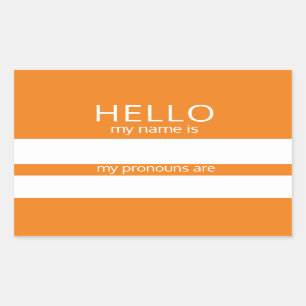 Pegatina Rectangular Personalizado HOLA Mi Nombre Pronouns Es Badge