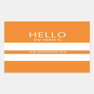 Pegatina Rectangular Personalizado HOLA Mi Nombre Pronouns Es Badge
