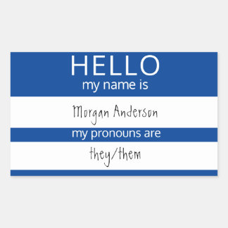 Pegatina Rectangular Personalizado HOLA Mi Nombre Pronouns Es Badge