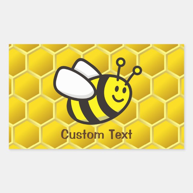 Pegatina Rectangular Personalizado Honeybee (Anverso)