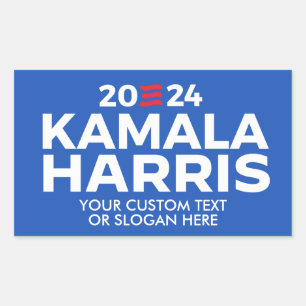 Pegatina Rectangular Personalizado Kamala Harris 2024