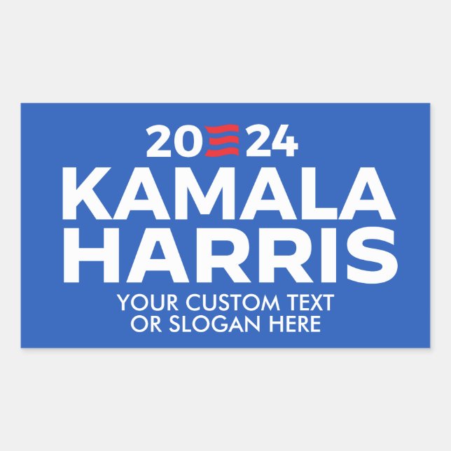 Pegatina Rectangular Personalizado Kamala Harris 2024 (Anverso)