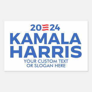 Pegatina Rectangular Personalizado Kamala Harris 2024