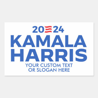 Pegatina Rectangular Personalizado Kamala Harris 2024