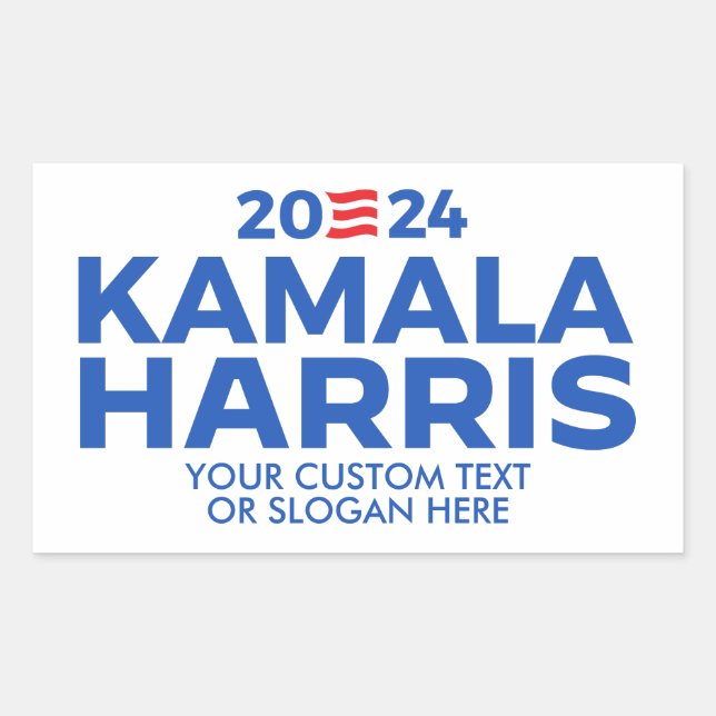 Pegatina Rectangular Personalizado Kamala Harris 2024 (Anverso)